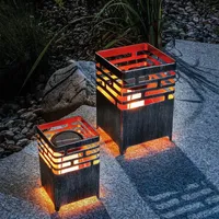 Esotec Solar Feuerstelle Lagos im 2er-Set METALL wetterfest outdoor