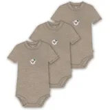 normani Outdoor Sports 3er Set Baby Merino Kurzarmbody Multipack in Beige | Gr.: 92