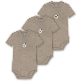 normani Outdoor Sports 3er Set Baby Merino Kurzarmbody Multipack in Beige | Gr.: 92