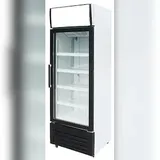 Wimar Gastro mobiler Flaschenkühlschrank Getränkekühlschrank Kühlschrank weiß 270L 1 Glastür 2/8°C mit Display