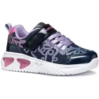GEOX J Assister Girl A Sneaker, Navy/Lilac, 24 EU