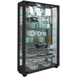 VCM Vitrine Lumo Mini mit Spiegel schwarz