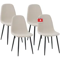 Albatros Esszimmerstuhl BARI mit Stoff Bezug, 4er Set Beige,