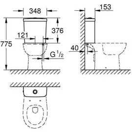 Grohe Bau Ceramic Spülkasten 6 Liter Weiß
