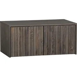 Truhenbank WOOOD "New Gravure Bunkbench", braun (espresso), B:88cm H:40cm T:50cm, Holzwerkstoff, Sitzbänke, mit grafischen Relieftüren auf Rollen, Breite 88 cm