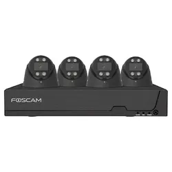 Foscam FNA108E-B4-2T Überwachungsset mit 4 Überwachungskameras schwarz