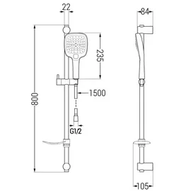 Mexen DF17 Schiebe-Dusch-Set, Schwarz - 785174582-70 - Schwarz