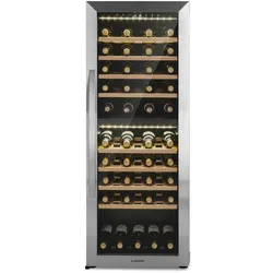 Klarstein Klarstein Vinamour 77 Duo Weinkühlschrank 191 Liter 5 - 20 °C 2 Kühlzonen Edelstahl