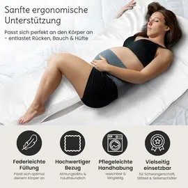 eloneo Bestschlaf Multifunktions-Körperkissen, Weiß