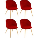 Paroli Armlehnstuhl »Dali«, (Set), 4 St., Velourstoff fein, (2 oder 4 Stück), mit Veloursbezug und in 2 Gestellfarben, rot