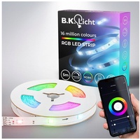 B.K.Licht LED-Streifen »Wifi RGBIC«, 150 St.-flammig, Lichtleiste, mit Musiksensor, smartes LED Band, Selbstklebend, weiß