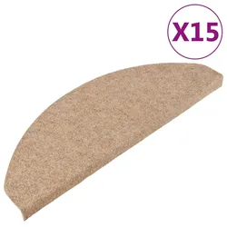 vidaXL Stufenmatten Selbstklebend 15 Stk. 65x22,5x3,5 cm Beige