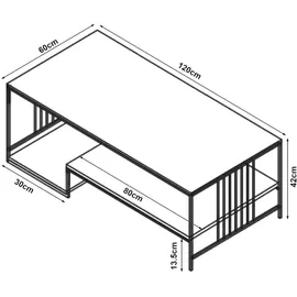 [en.casa] Couchtisch Klibro 120/60/42 cm