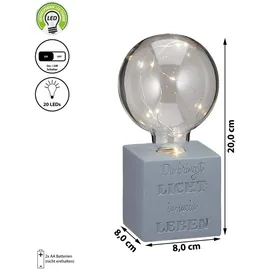 Cepewa LED Leuchte auf Betonsockel Spruch Glühbirne Lichterkette Lampe Designleuchte