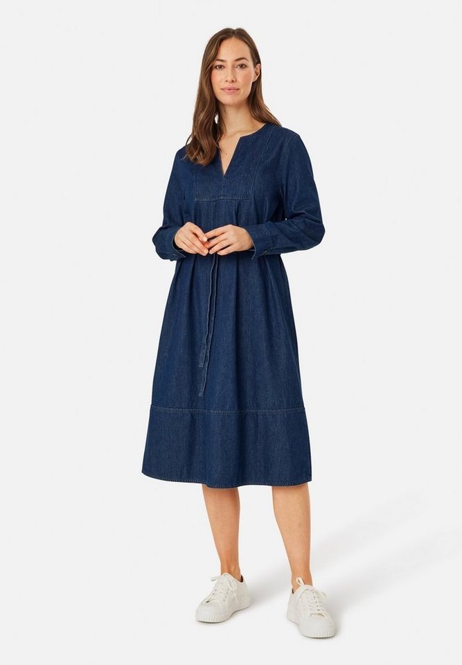 Masai Midikleid MaNisha Schlitz am Hals, schmeichelhafter A-Linien-Schnitt blau XXL (46)