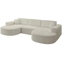 Altdecor Wohnlandschaft Hellgrau, Textil, 4-Sitzer, U-Form 303x79x171 cm, Wohnzimmer,