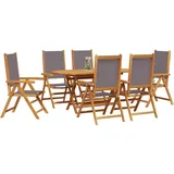 vidaXL Garten Essgruppe 7 pcs Anthrazit Akazie Massivholz