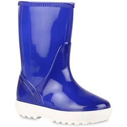 Kinder Gummistiefel in Blau Lack