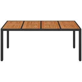 vidaXL Gartentisch mit Holzplatte 190 x 90 x 75 cm Schwarz