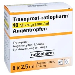 TRAVOPROST-ratiopharm 40 Mikrogramm/ml Augentr. 6X2,5 ml