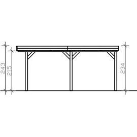 SKANHOLZ Carport Grunewald 3,21 x 5,54 m nussbaum mit EPDM-Dach