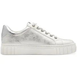 Marco Tozzi Damen Sneaker flach mit Schnürsenkeln Vegan, Silber (Lt.Grey met.c.), 40 EU