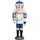 Seiffener Volkskunst Nussknacker König 40 cm weiß-silber-blau