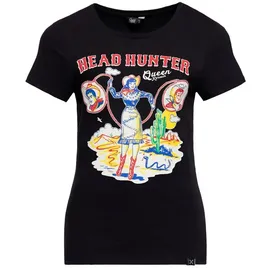Queen Kerosin Print T-Shirt Head Hunter in schwarz | Gr.: L