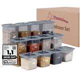 parpalinam Vorratsdosen mit Deckel Luftdicht, 12er Vorratsbehälter Set, Aufbewahrungsbox Küchen Organizer, BPA frei, Küche Aufbewahrung & Organisation für Cornflakes Mehl Müsli