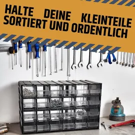 GarPet Kleinteilemagazin Kunststoff 24 Fach schwarz