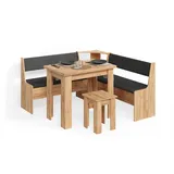 livinity Eckbankgruppe Tiberio Goldkraft Eiche 150 x 150 cm mit Tisch