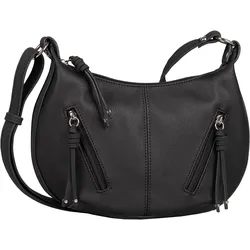 Umhängetasche TOM TAILOR "Caia", Damen, Gr. B/H/T: 25cm x 21cm x 9,5cm, schwarz, Polyurethan, clean, gepflegt, unifarben, Taschen, aus weich genarbtem Nubukleder-Imitat, praktisch und multifunktional