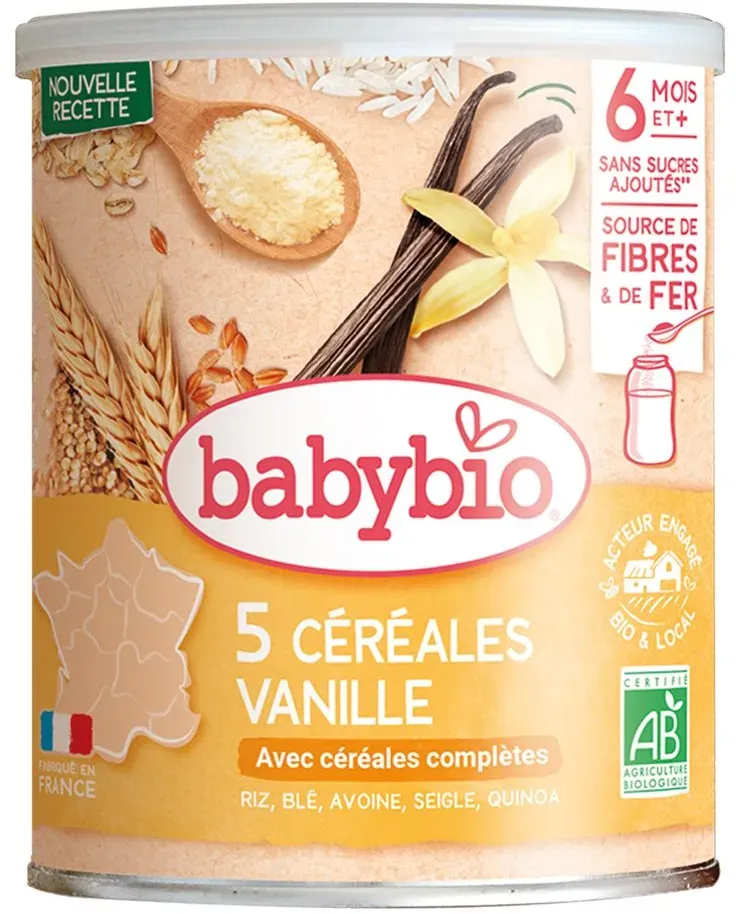 Babybio Céréales vanille bio dès 6 mois 220 g Poudre