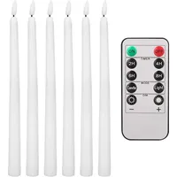 Teynewer Flammenlose Led-kerzen, 6er-set, Flackereffekt, 10-tasten-fernbedienung, Batteriebetrieben, 28 Cm, Warmweiß