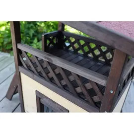 Kerbl Katzenhaus 4-Seasons Deluxe beheizbar 88x57x77 cm Dunkelbraun/Rot