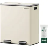 Songmics Mülleimer 2 x 30 l Cremeweiß