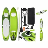 vidaXL SUP-Board-Set Aufblasbar Grün 300x76x10 cm