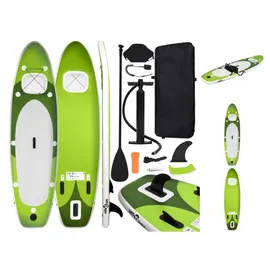 vidaXL SUP-Board-Set Aufblasbar Grün 300x76x10 cm