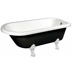FOXTROT Freistehende Badewanne 170x75x64cm, Füsse weiss, schwarz/weiss