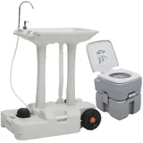 vidaXL Tragbare Campingtoilette mit Waschbecken
