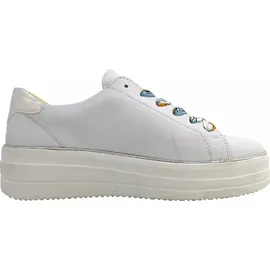 REMONTE Damen Sneaker D1C06, Frauen Halbschuhe,lose Einlage,Strassenschuhe,Sportschuhe,Freizeitschuhe,Turnschuhe,Weiss Kombi (80),39 EU - 39