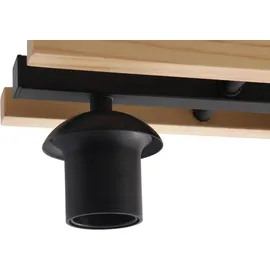 LINDBY Deckenlampe Enrique amber, 3-flg., Glas, Holz, E27) - Schwarz