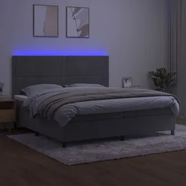 vidaXL Boxspringbett 200 x 200 cm hellgrau