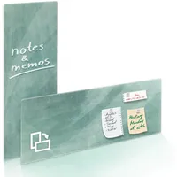 Karat Glas Memoboard Brush Design mit Hochglanz Oberfläche Grün