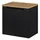 [en.casa] Waschbeckenunterschrank Skelbolu mit 2 Türen 60x60x40cm Schwarz/Eichenoptik [en.casa]