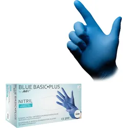 BLUE BASIC-PLUS Nitril-Untersuchungshandschuhe puderfrei blau - L