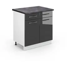Vicco Schubladenschrank Fame-Line 80 x 82 x 60 cm Anthrazit Hochglanz