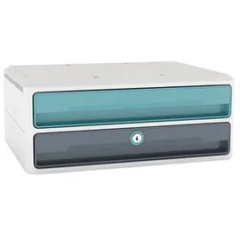 CEP Schubladenbox MoovUp mit Schloss mint, grau 1091112961, DIN A4 quer mit 2 Schubladen, 1 St.