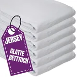 Jersey Bettlaken 180x200 cm 100% Baumwolle Weiß ohne Gummizug