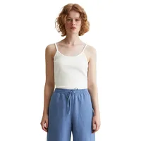 Marc O'Polo DENIM Spaghettitop Rippstruktur, Spagettiträger weiß L (40)